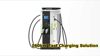 Estação de carregamento rápido DC de porta dupla de 160 kW, IP54 à prova de poeira e à prova d'água para uso comercial