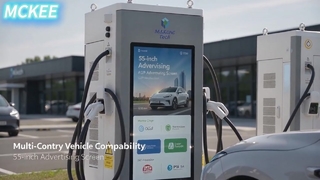 Carregador rápido DC EV com tela de publicidade com toque de 10 polegadas