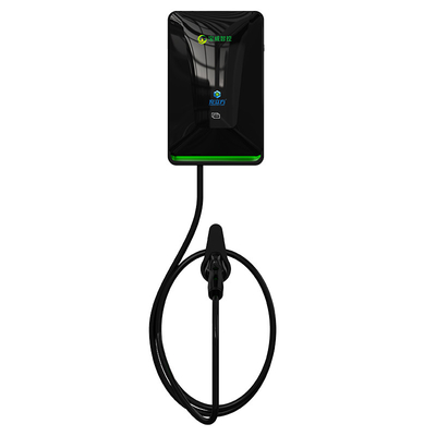 Ponto de carregamento de carro de 7kw Black Wallbox Uso doméstico Display de cristal líquido Swipe Start