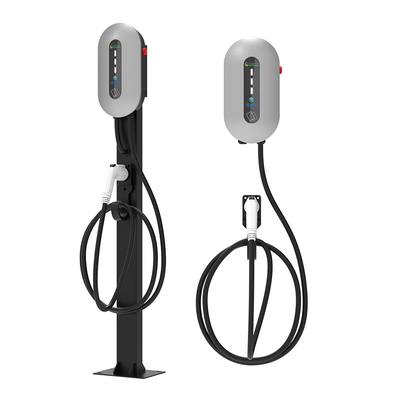 7KW/32A Carregador de veículos elétricos de prata montado na parede / coluna