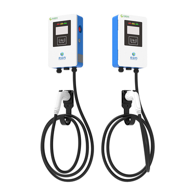 7KW/32A Pilha de carregamento de veículos elétricos de arma única montada na parede / pós-tipo azul e branco