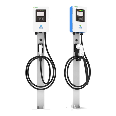 7KW 11KW 21KW Coluna azul e branca / Piso de carga de veículo elétrico de arma única