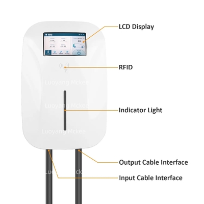 Tipo 2 Wall Box 32A Acessórios elétricos para carros de nova energia Carga rápida Estação de carregamento de EV AC 22kw EV Carregador com equilíbrio de carga