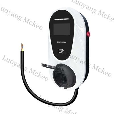 14KW 64A Estação de carregamento EV montada na parede Display de tela LED de 4,3 polegadas Display de tela LED Dupla arma Nova interface de carregamento GB