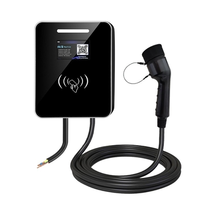 7kW Carregador de veículos elétricos de corrente alternada montado na parede Tipo 2 Socket IP65 RFID Smart APP Control For Home / Commercial