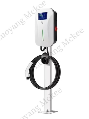 14KW 32A Estação de carregamento EV montada na parede 4,3 polegadas LED Display Double Gun New GB Interface Charging Stack Status de carga