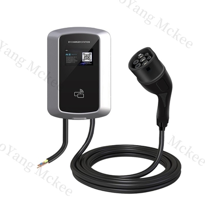 Carregador comercial de CA 7KW Tipo 2 EV Carro 14KW Inteligente controlado por voz IP55 Carregador de EV seguro AC com equilíbrio de carga