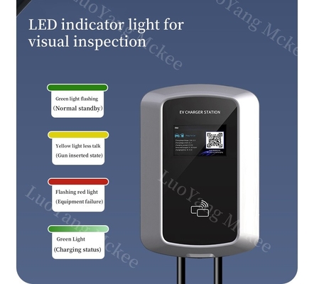 Carregador de corrente alternada comercial 7KW EV Tipo 2 EV Carro 14KW Carregador inteligente controlado por voz IP55 Carregador de corrente alternada EV seguro com balanço de carga