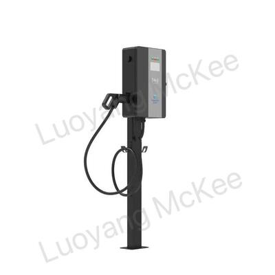Bom preço. Carregador de veículos elétricos de corrente alternada com duas armas montado no chão de 14 kW, de nível residencial e comercial, tela sensível ao toque de cores de alta luminosidade de 4,3 polegadas, proteção de segurança em todos os sentidos, arma única / dupla opcional on-line
