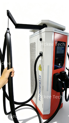 10 polegadas touchscreen Smart DC EV Unidade de Carregamento White Dew Série 120KW IP54 Air Cooling OCPP1.6J Estação de Carregamento para caminhões industriais Frota de veículos comerciais