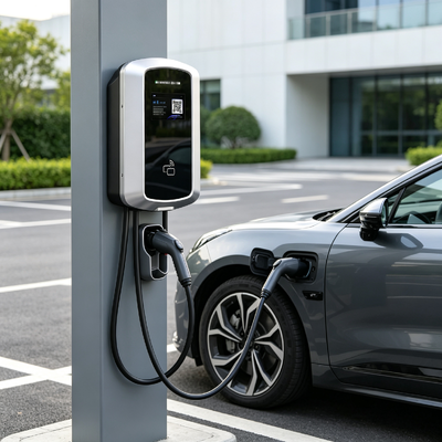 Bom preço. Estação de carregamento de parede AC compatível com Type2 J8, carregador de VE 7kw 32A 85V 265V IP54 com tela LCD de 5,64 polegadas para carregamento doméstico e comercial On-line
