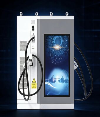 Bom preço. Estação de Carregamento Rápido Comercial CLF DC 60 60kW Carregador DC para Veículos Elétricos Resfriamento a Ar IP54 OCPP1.6J Tela de Publicidade LCD de 55 Polegadas Design de Conector Múltiplo On-line