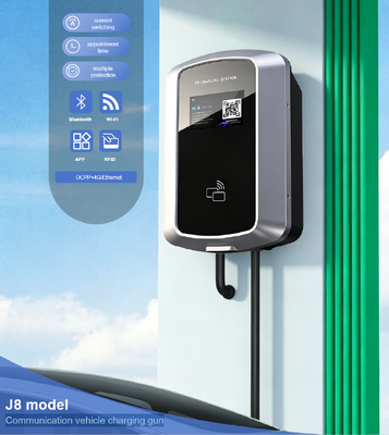 Bom preço. Suporte de Parede e Coluna 85V 265V IP54 LCD de 5,64 polegadas para Carregamento de Veículos Elétricos Residencial 7kW 32A J8 Estação de Carregamento de Veículos Elétricos AC Tipo 2 Europeu On-line