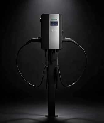 Bom preço. Montado na parede CLF AC 22D AC EV Carregador tipo1 22KW Dual arma Estrutura IP54 OCPP1.6J Construído em 4,3 polegadas tela sensível ao toque de cor Máxima saída de corrente até 32A On-line